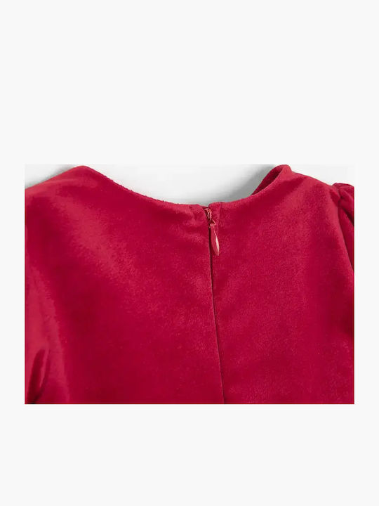 Girls Dress Long Sleeve Velvet Red