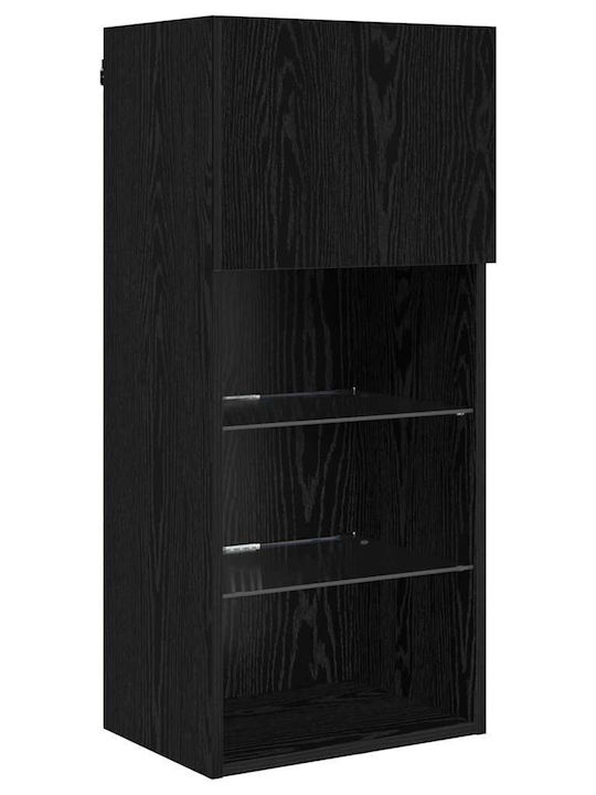 Wohnzimmer TV-Einheit Black Beech mit Beleuchtung L40.5xB30xH90cm