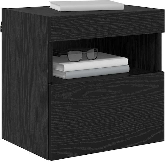Living Room TV Unit with Lighting Black Beech L40xW30xH40cm
