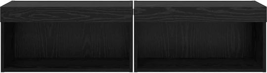 Living Room TV Unit with Lighting Black Beech L60xW30xH30cm