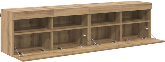 Σύνθετο Σαλονιού Artisan Oak με Φωτισμό Μ80xΒ30xΥ40εκ.
