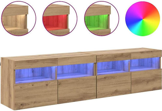Σύνθετο Σαλονιού Artisan Oak με Φωτισμό Μ80xΒ30xΥ40εκ.
