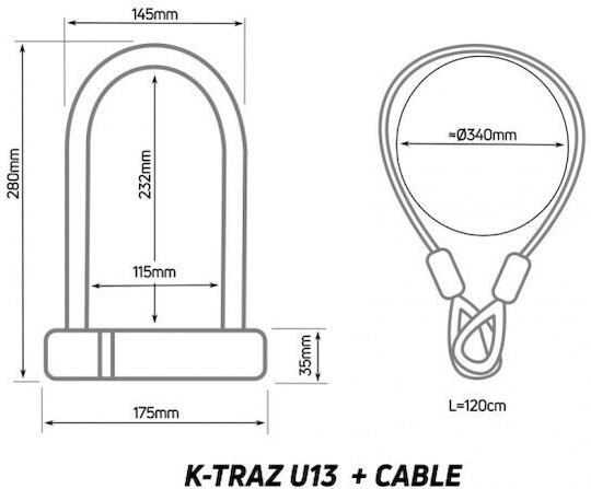 Zefal K-traz U13 Bicycle Cable Lock with Key