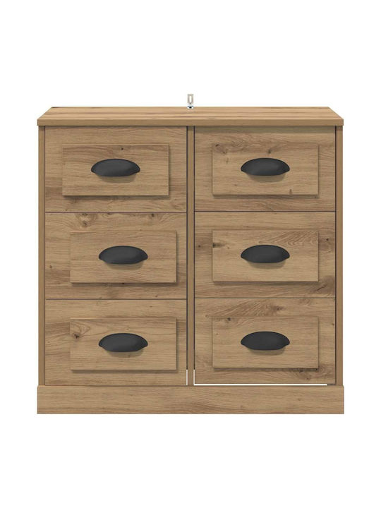 Sideboard Wooden with Drawers Artisan Oak 70x35.5x67.5cm