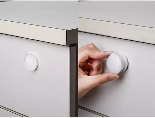 Verk Group Protecții pentru Dulapuri & Sertare cu magnet din Plastic în Culoare Alb 2.5x2.5cm 10buc