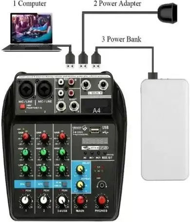Andowl Qsk740 Q-SK740 Αυτοενισχυόμενος Ψηφιακός Μίκτης 4.0 Καναλιών & Bluetooth