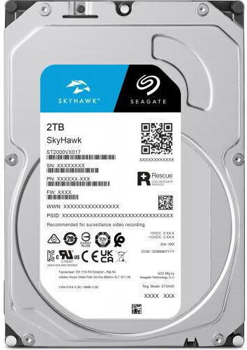 Seagate SkyHawk +Rescue 2TB HDD Hard Drive 3.5" SATA III with 256MB Cache for Desktop / Recorder ST2000VX017