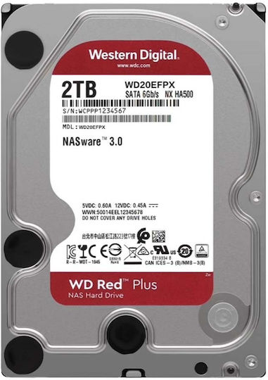 Western Digital Red 2TB HDD Hard Drive 3.5" SATA III 5400rpm with 64MB Cache for NAS WD20EFPX