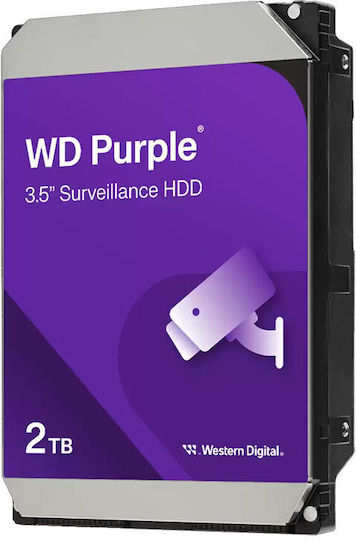 Western Digital Purple 2TB HDD Σκληρός Δίσκος 3.5" SATA III 5400rpm με 64MB Cache για Desktop WD23PURZ