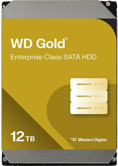 Western Digital Gold 12TB HDD Hard Drive 3.5" SATA III 7200rpm with 512MB Cache for Server WD122KRYZ