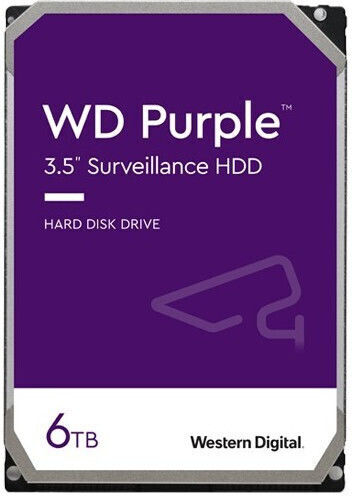 Western Digital Purple Surveillance 6TB HDD Hard Drive 3.5" SATA III 5400rpm with 64MB Cache for Recorder WD60PURX