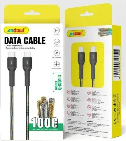 Andowl USB 2.0 Cable USB-C male - USB-C 1m Q-SJ01