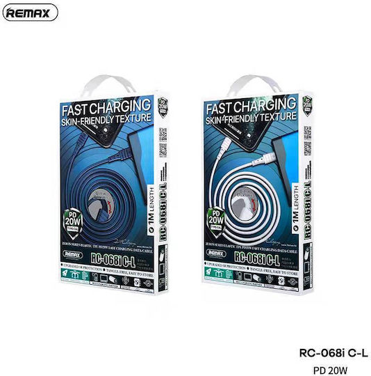 Remax Rc-068i USB-C to Lightning Cable 20W Μπλε 1m