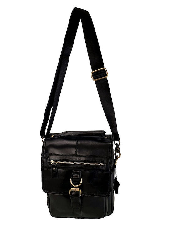 Herren Ledertasche Schulter / Crossbody Schwarz