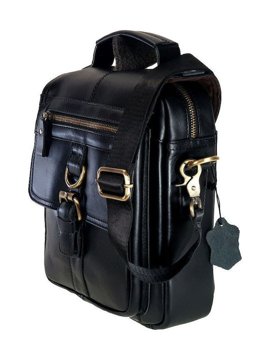 Herren Ledertasche Schulter / Crossbody Schwarz