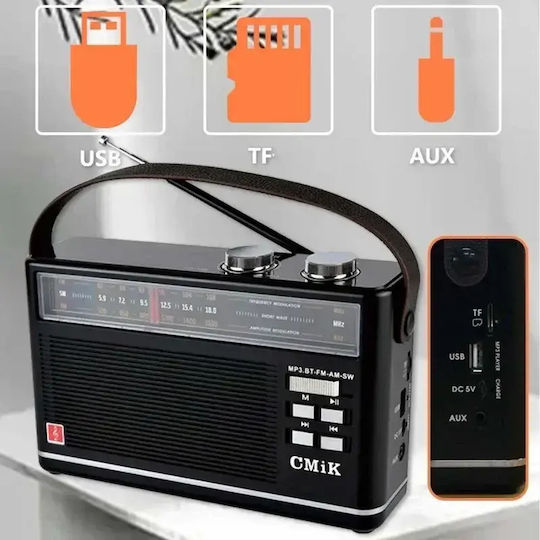 Cmik MK-910BT Tragbares Radio mit Bluetooth und USB Schwarz