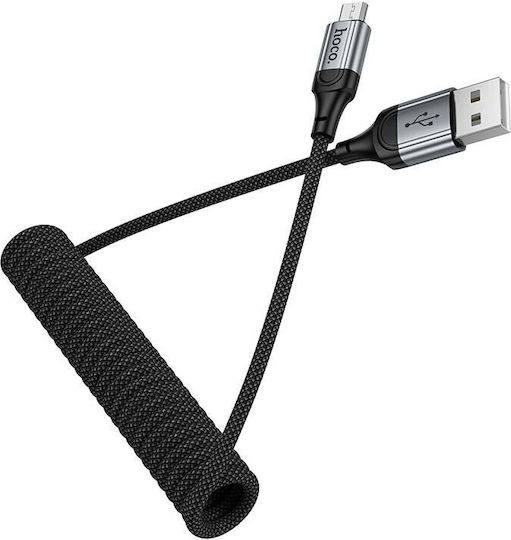 Hoco Braided USB 2.0 to micro USB Cable Μαύρο 1.5m HOC-663762 1τμχ