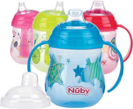 Nuby Educational Sippy Cup Silicone with Handles Pink for 6m+m+ 270ml