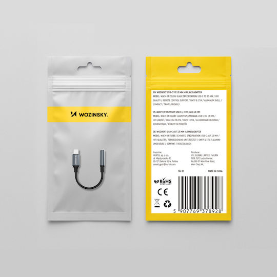 Wozinsky Konverter USB-C männlich zu 3.5mm weiblich 1Stück WACM-01