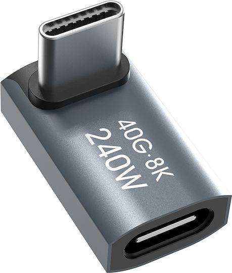 Wozinsky Конвертор USB-C мъжки към USB-C женски Сив 1бр WPKF-01