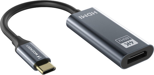 Wozinsky Конвертор USB-C женски към HDMI женски Черен 1бр WACH-01