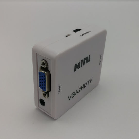 Aoweixun Aoweixun Konverter HDMI weiblich auf 3.5mm / VGA weiblich Weiß 1 Stück