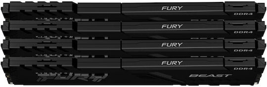 Kingston FURY Beast DDR4 64GB RAM with 4x16GB Modules and Speed 3200 for Desktop