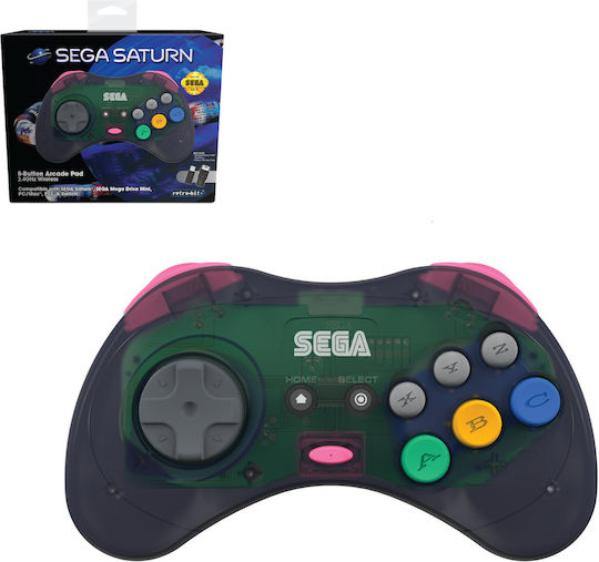 Retro-bit Sega Saturn Ασύρματο Gamepad για Android / PC / PS3 Γκρι