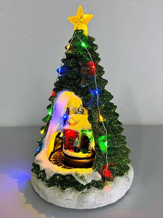 cu lumină LED Decorațiune de Crăciun Plastic Braduleț 22cm. Electrică Împodobit Verde