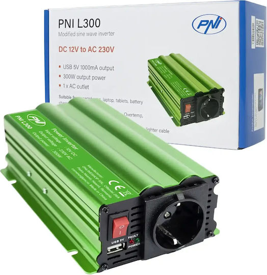 PNI Car Inverter Modified Sinewave 300W to Converter 12V DC in 230V AC