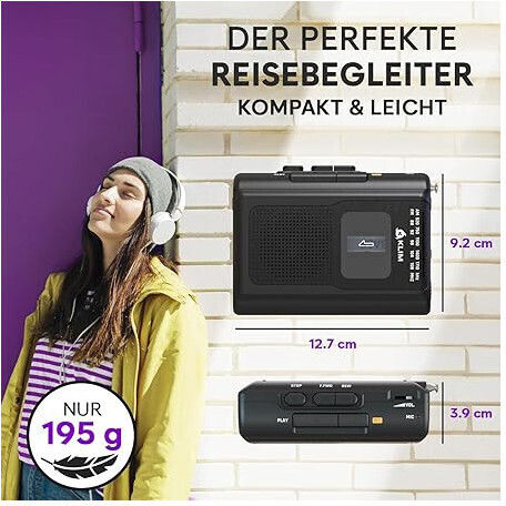Klim K8 Walkman Radio AM FM Microfon Încorporat Difuzor Funcție De Înregistrare Portabil Ușor De Utilizat