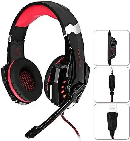 Kotion Each G9000 Auf dem Ohr Gaming-Headset mit Verbindung 3,5mm / USB Rot