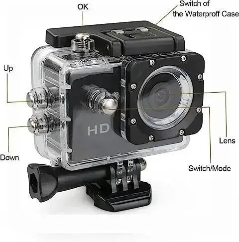QY-09K Action Camera HD (720p) Υποβρύχια (με Θήκη) και Wi-Fi Μαύρη