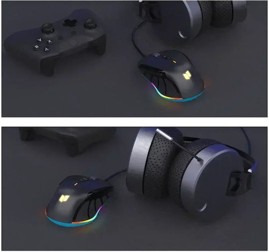 Indena G-536-E RGB Gaming Ποντίκι 6400 DPI Μαύρο
