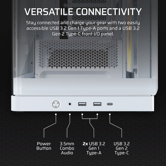 Corsair Frame 4500X RS-R ARGB Gaming Midi Tower Computer Case with Side Window White