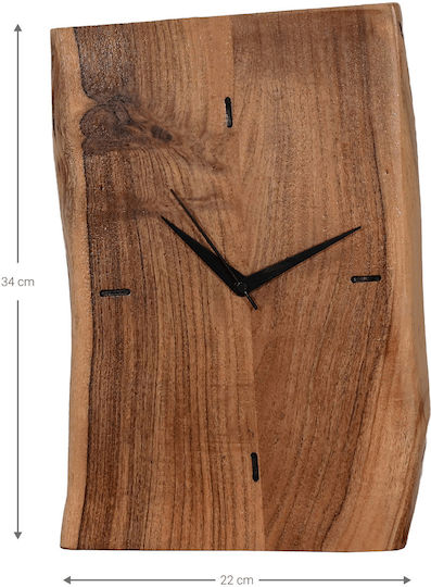 Polihome Wall Clock Wooden 22x3cm