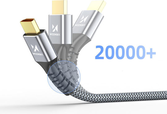 Wozinsky Кабел DisplayPort мъжки - 2м Черен