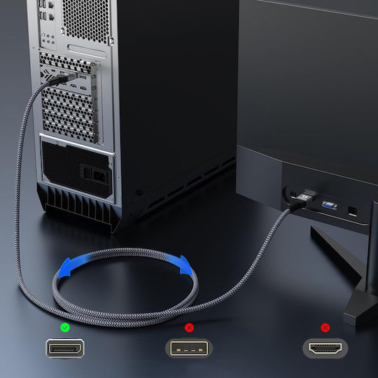 Wozinsky Cable DisplayPort male - 1m Μαύρο
