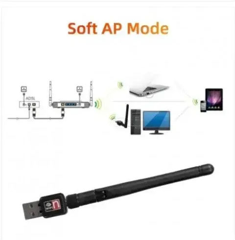 Andowl Q-A220B USB Network Adapter with Wireless Wi-Fi Connection 900Mbps and Detachable Antenna