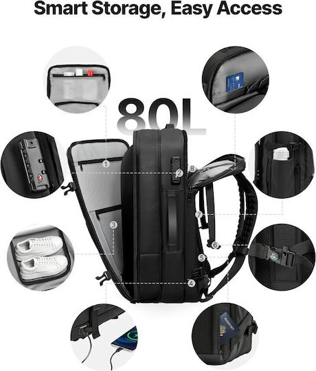 Vevor Military Backpack Travel Black 80lt