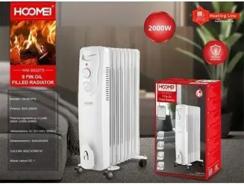 Hoomei HM-8920TS Öl-Heizkörper mit 9 Rippen 2000W