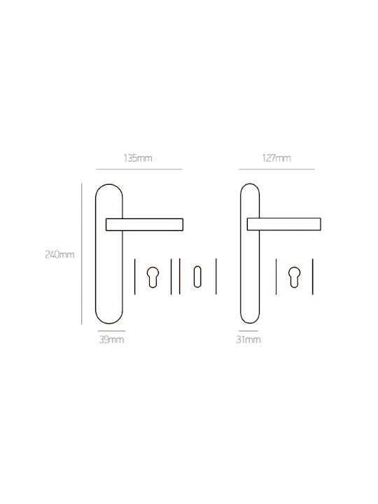 Best Design Front Door Lever Plate Right Matte Nickel/Chrome
