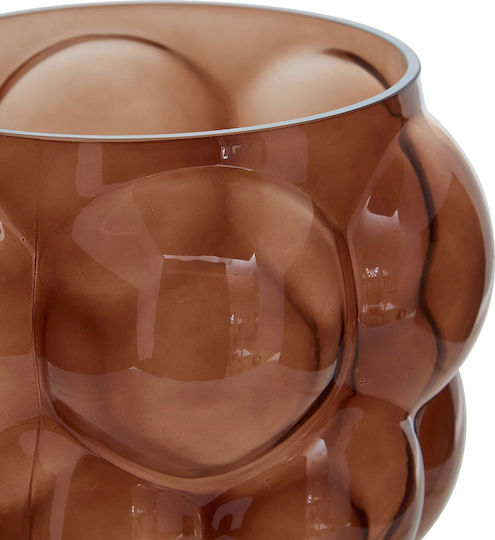 Decorative Glass Vase Edia Brown 22x22xH25cm