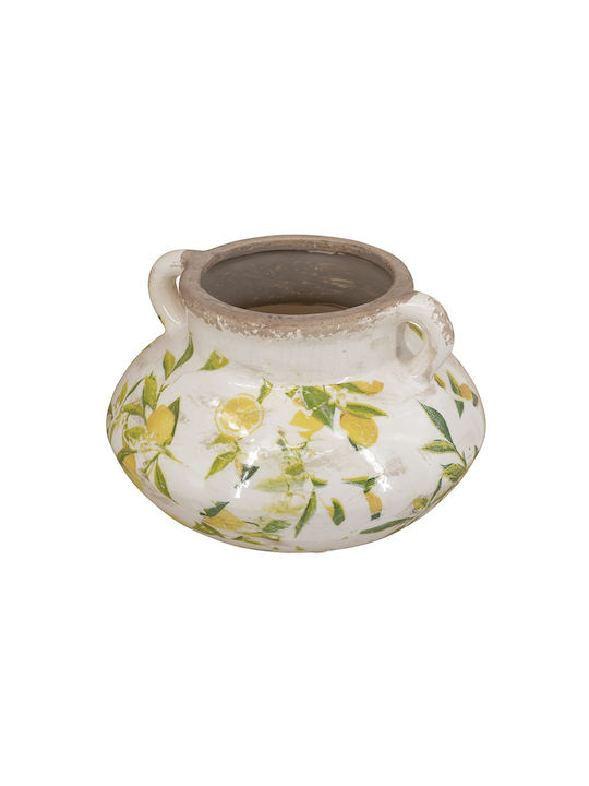 Artekko Decorative Vase Lemon White 20.5x13.2x20.5cm