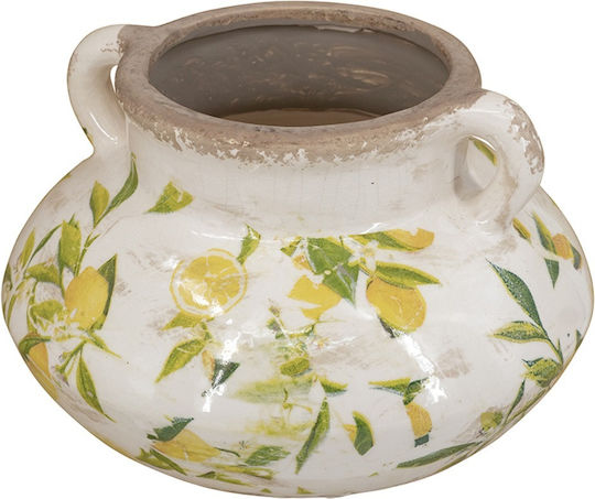 Artekko Βάζο Κεραμικό Lemon Λευκό Φ20.5xΥ20.5cm