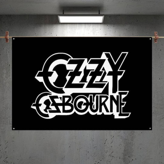 Σημάια Οζι Οζμπορν Λόγκο 90*1.50 Ασπρόμαυρη Flag Ozzy Osbourne Logo 90*1.50 Black White Molfs