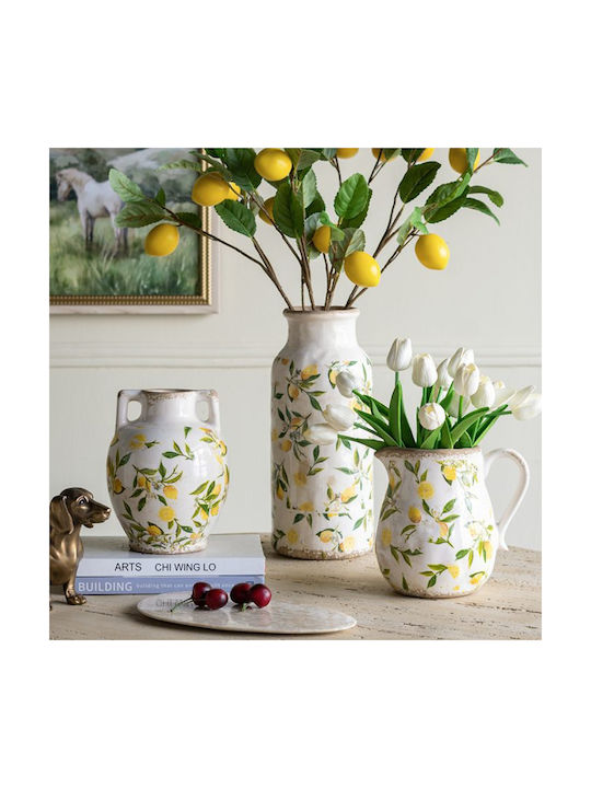 Artekko Διακοσμητικό Βάζο Keramik Lemon Gelb 20x16.5x20cm 1Stück