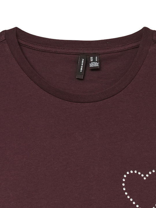 Vero Moda Francis Ss Μπλούζα Μπορντώ