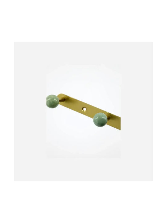 House Doctor Metal Wall Hanger With 5 Hooks Gold 35x2x2cm