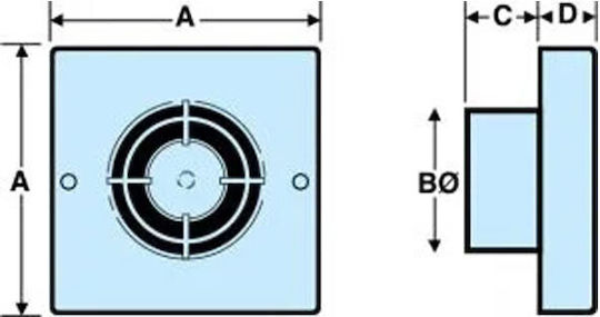 Manrose Wandmontage Lüfter für das Badezimmer 150mm